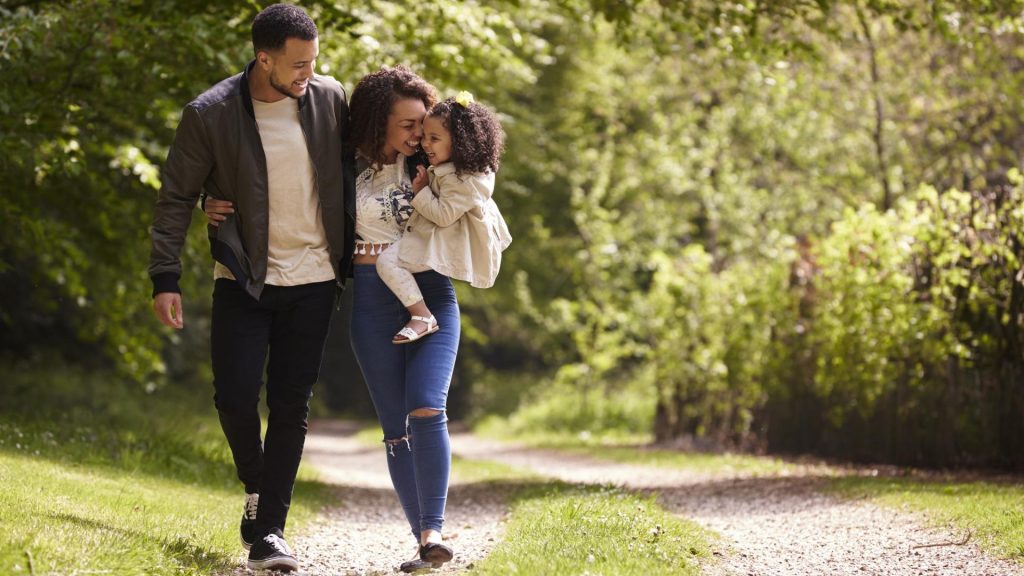 Familie, Kind, Wald, Spaziergang