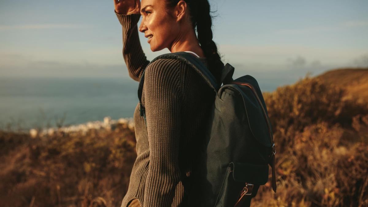 Frau wandern, Jakobsweg