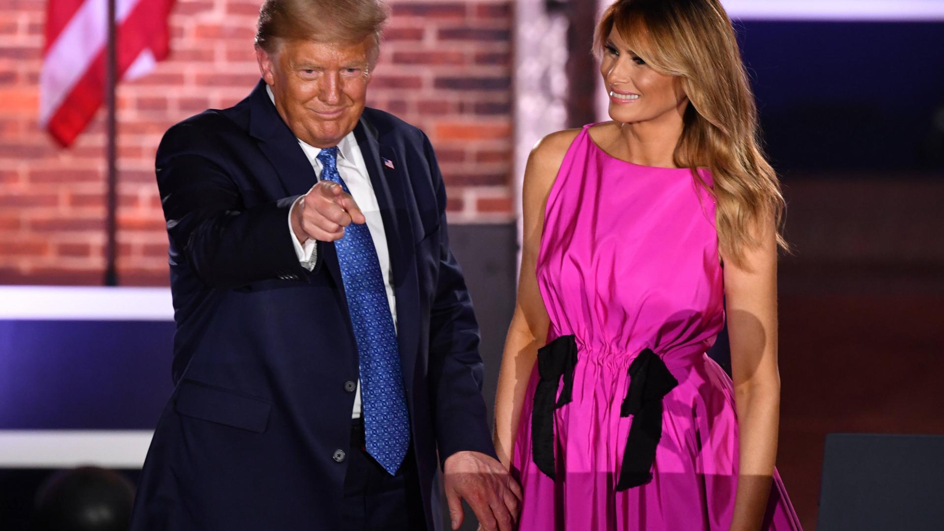 United States President Donald J. Trump and First Lady Melania Trump attend the third night of the Republican National C