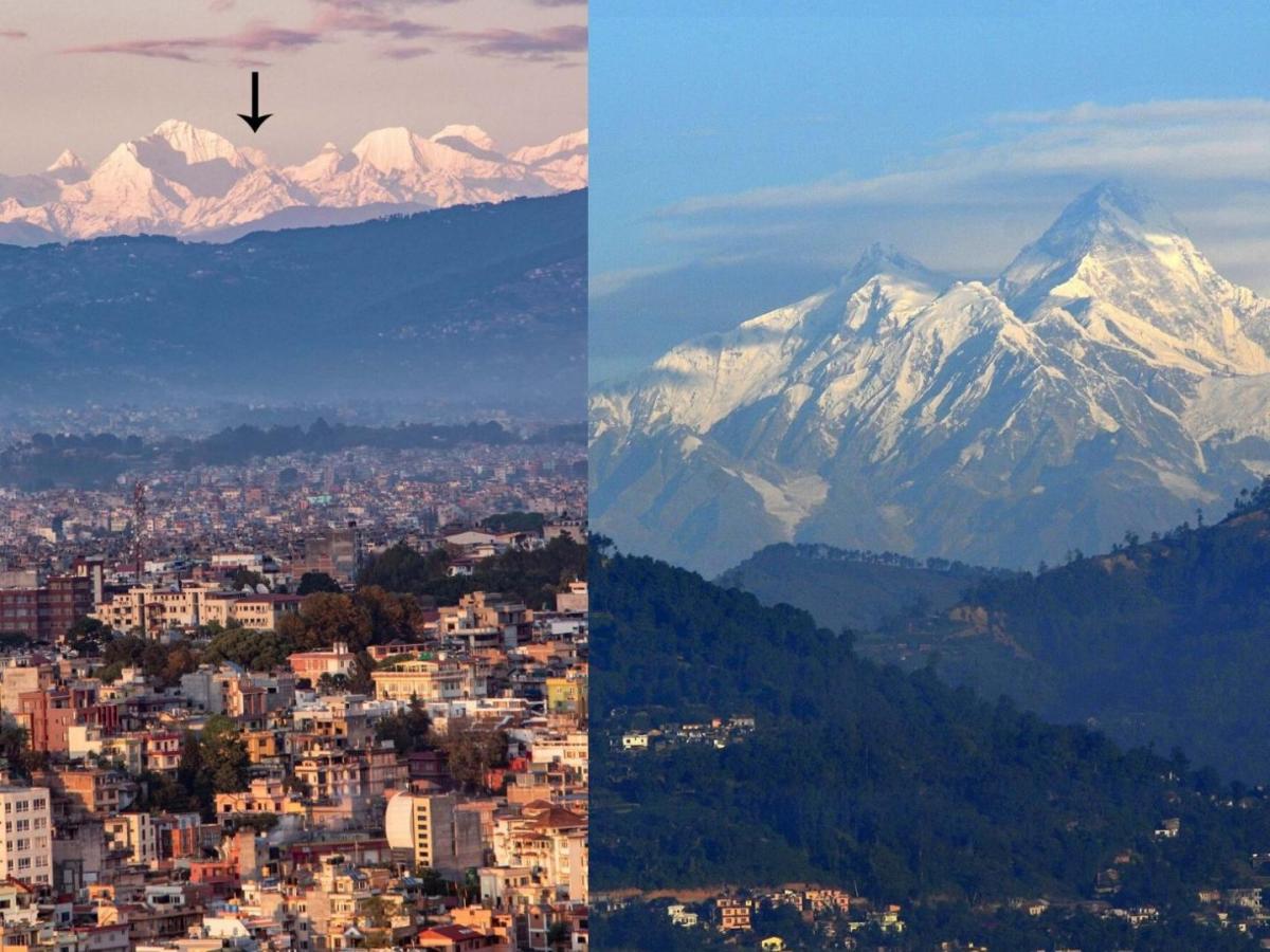 Vom 200 km entfernten Kathmandu ist erstmals dre Everest sichtbar.