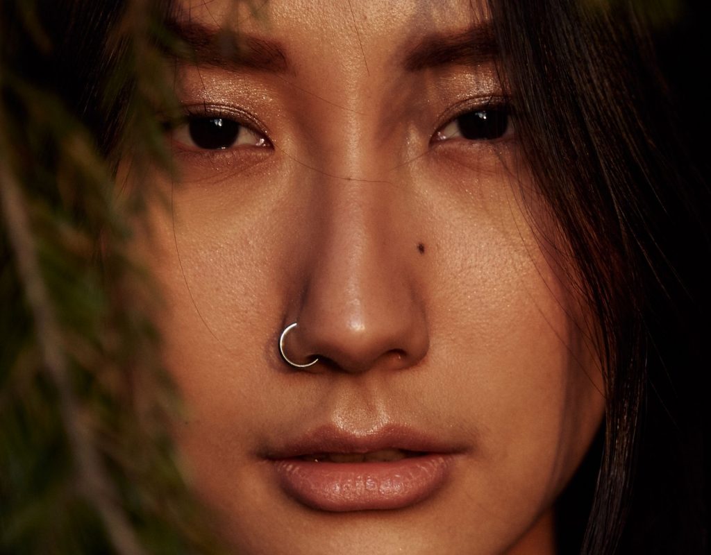 frau mit nostril, native american, beauty, haut