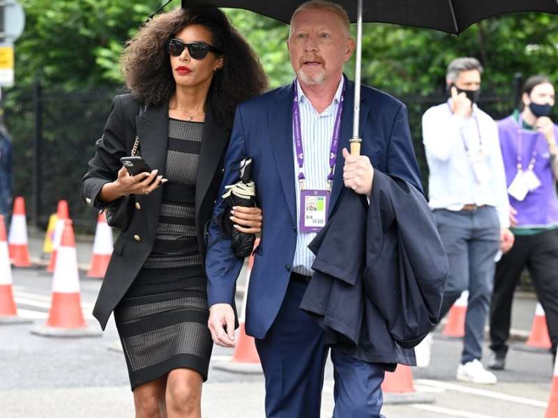 Boris Becker mit Lilian De Carvalho Monteiro auf dem Weg zum Tennisturnier in Wimbledon.. © getty/[EXTRACTED]: Karwai Tang/WireImage