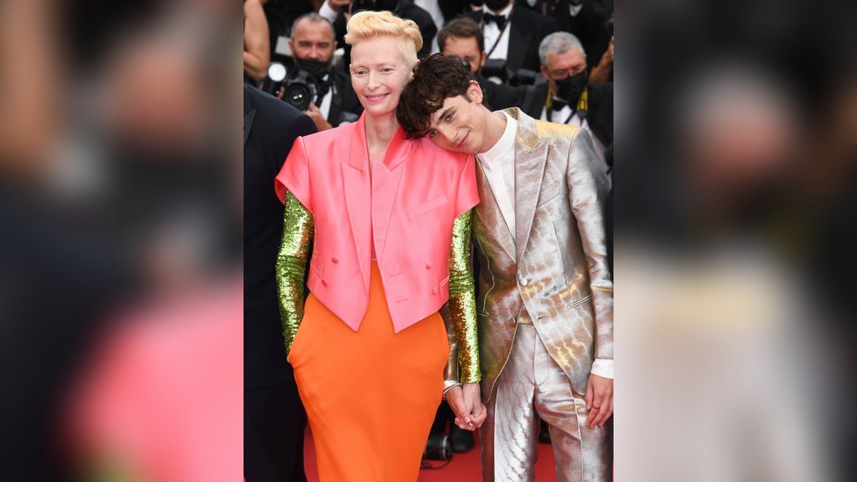 Timothée Chalamet und Tilda Swinton bei der Cannes-Premiere von "The French Dispatch".. © imago/PA Images