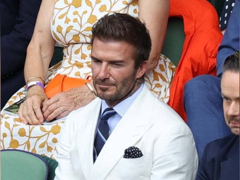 David Beckham auf der Tribüne in Wimbledon.. © imago/i Images