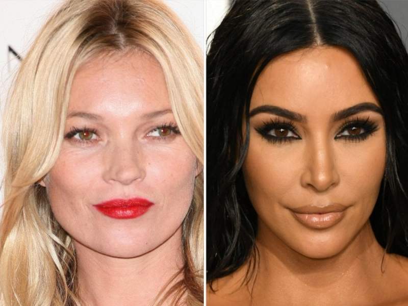 Kate Moss (l.) macht für Kim Kardashians Unterwäsche-Label Werbung.. © Birdie Thompson/AdMedia/ImageCollect / Featureflash Photo Agency/Shutterstock.com [M]