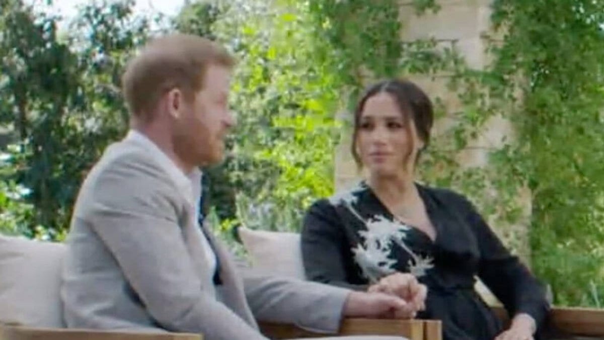 Prinz Harry und Herzogin Meghan während ihres Interviews mit Oprah Winfrey.. © imago images/ZUMA Wire