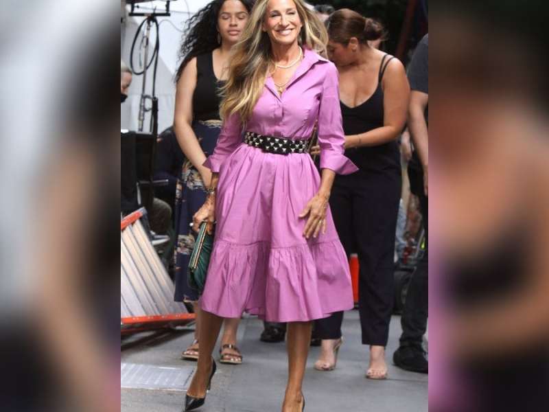 Sarah Jessica Parker beim Dreh von "And Just Like That...". © imago/MediaPunch