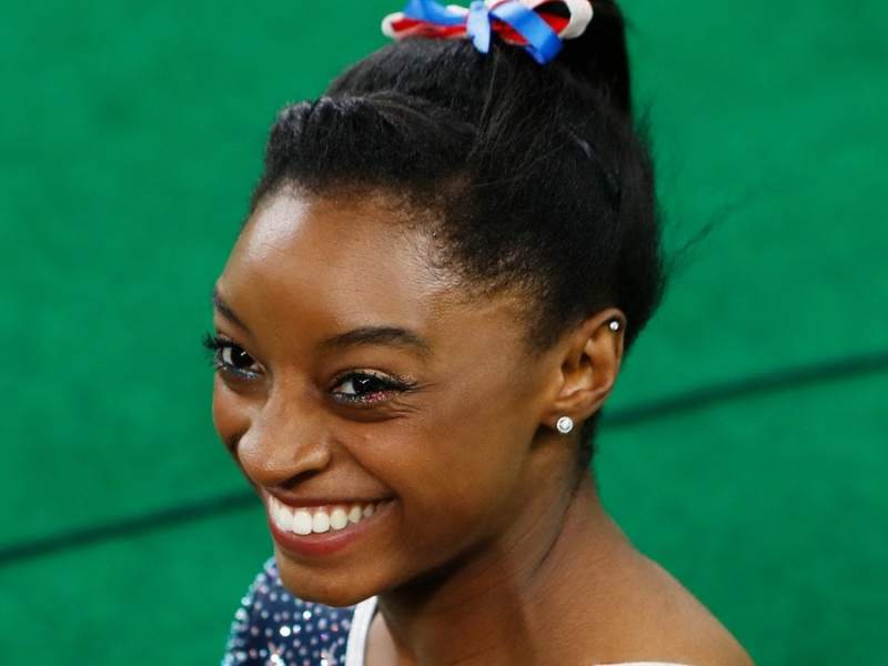 Simone Biles 2016 bei den Olympischen Spielen in Rio. © Copyright (c) 2020 Salty View/Shutterstock.  No use without permission.