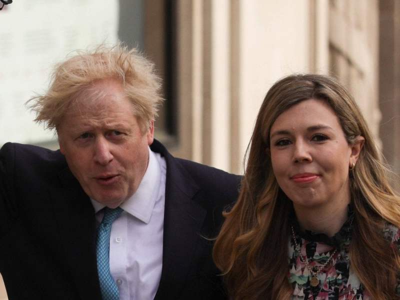 Boris Johnson und seine Ehefrau Carrie im vergangenen Mai. © imago images/Xinhua