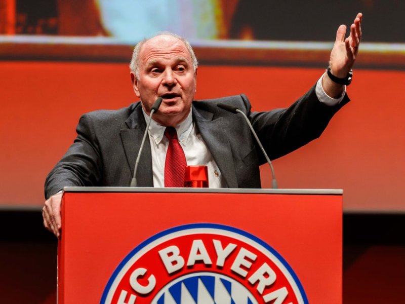 Uli Hoeneß auf seiner letzten Jahreshauptversammlung als Bayern-Präsident 2019.. © getty/TF-Images / Getty Images