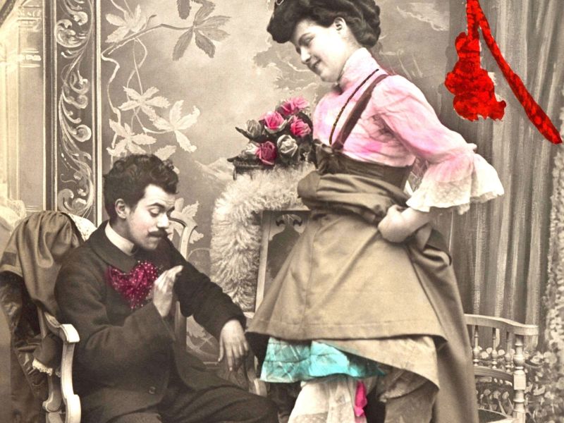 frau mann vintage valentinstag