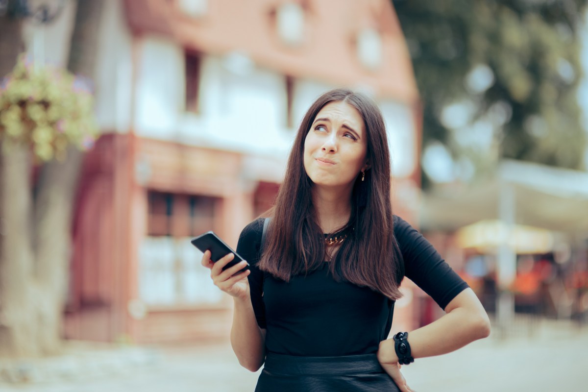 Frau Handy Orientierung