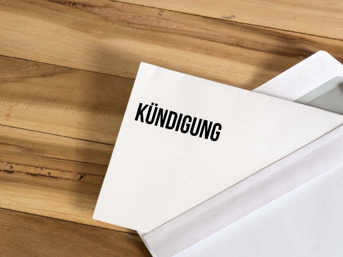 Brief mit der Aufschrift KÃ¼ndigung