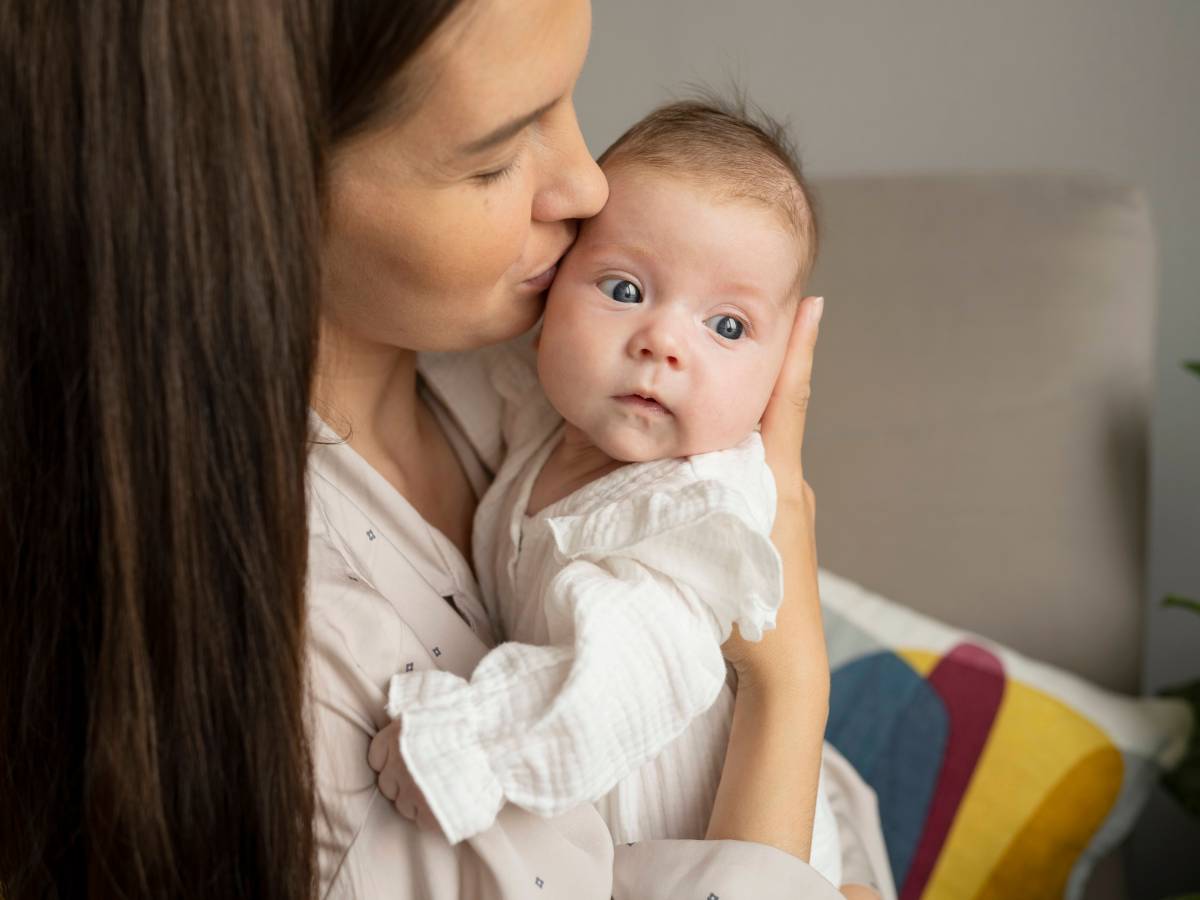 Frau mit Baby