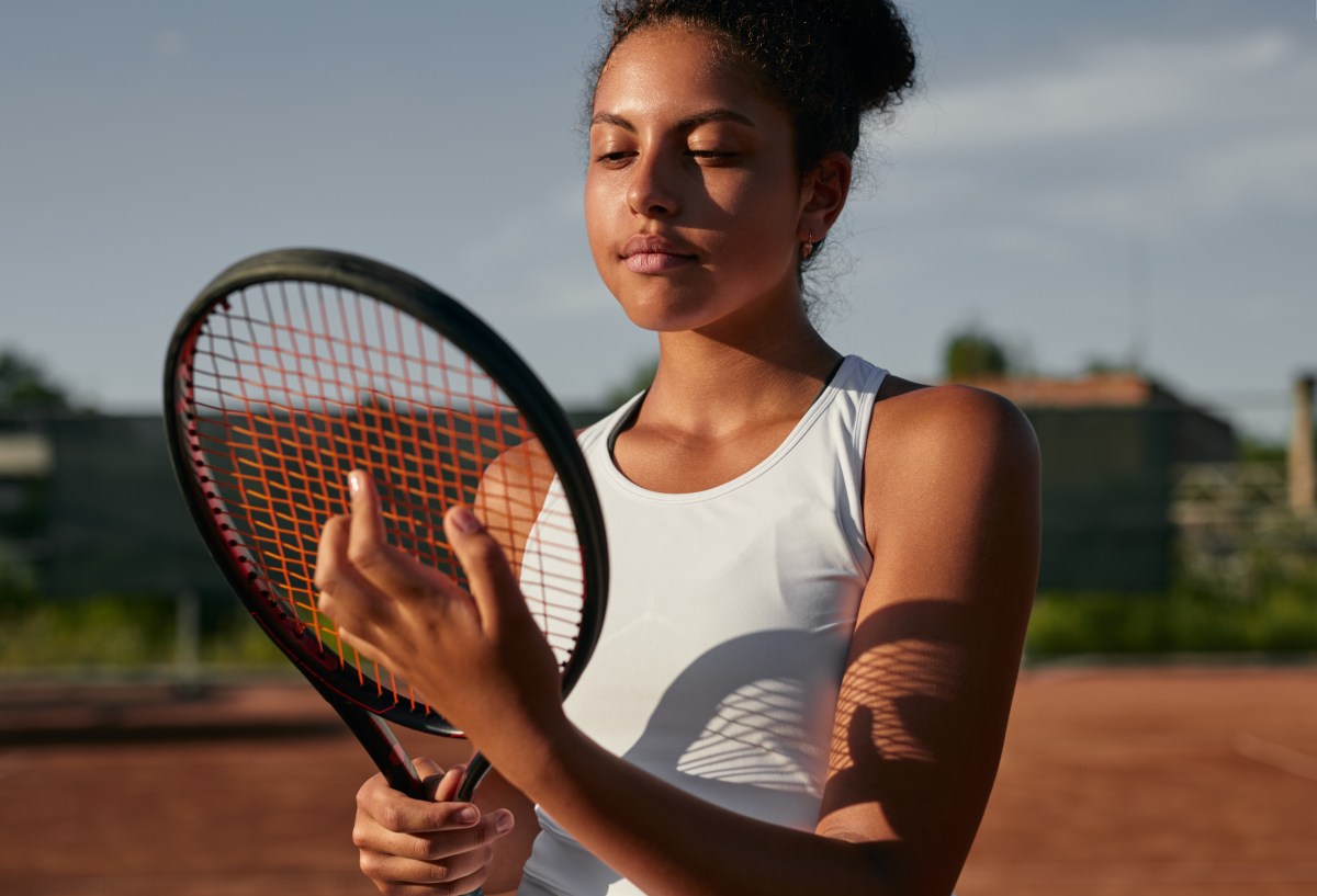 Frau Tennisschläger