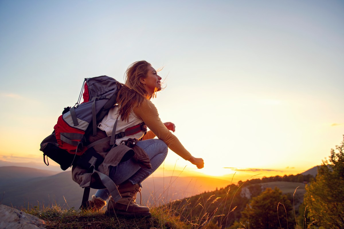 Frau wandern