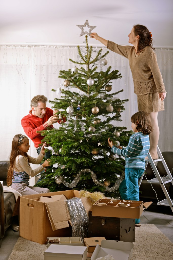 Weihnachtsbaum mit Stern an der Spitze