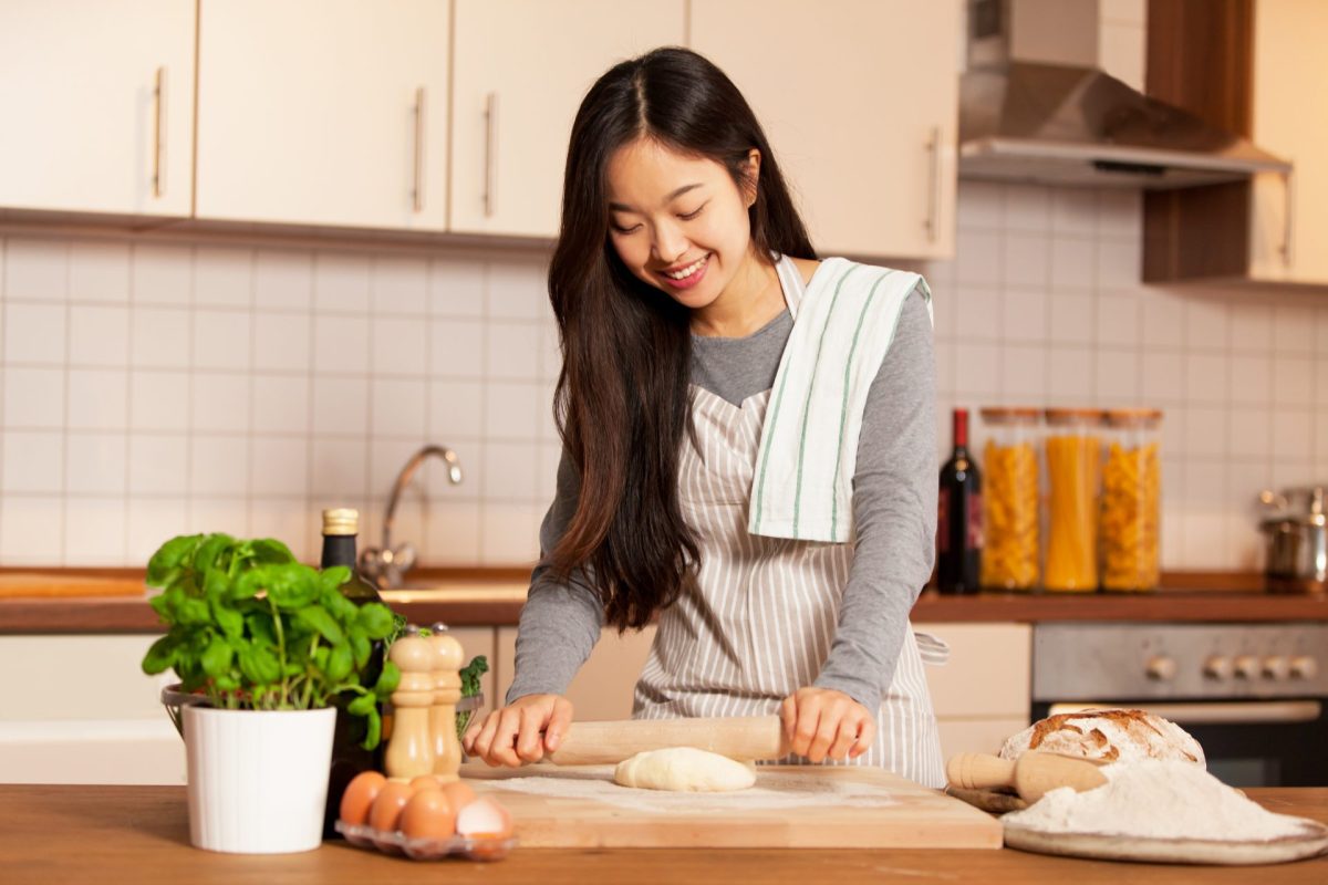 Frau Brot backen