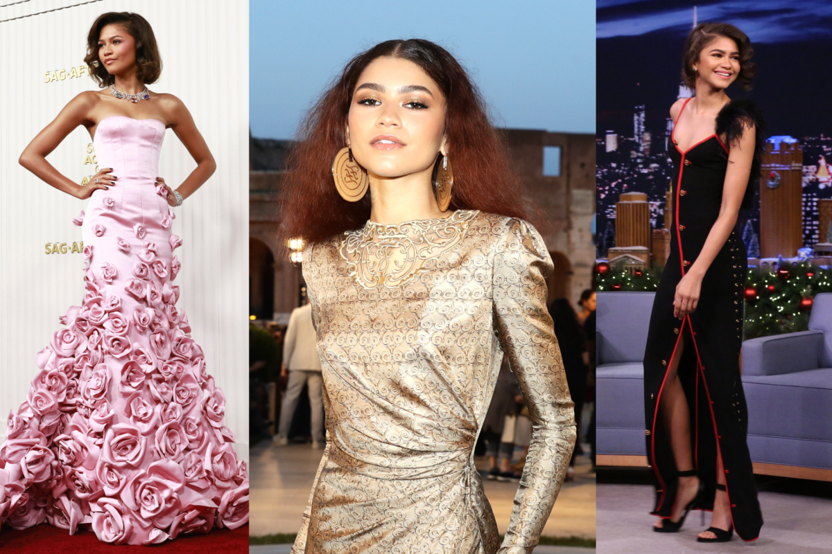 Zendaya trägt drei verschiedene Outfits.