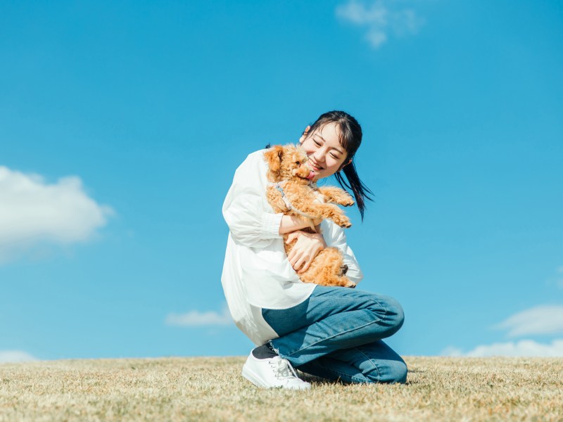 Frau mit Hund