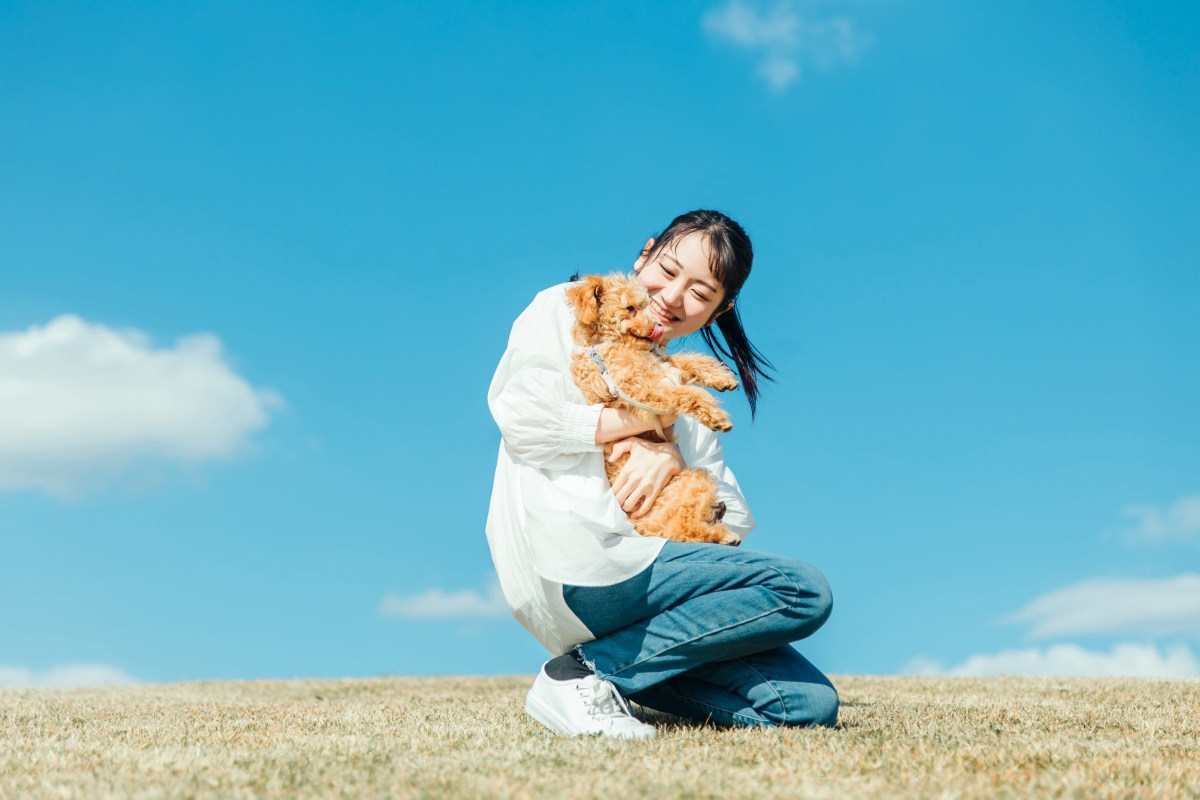 Frau mit Hund