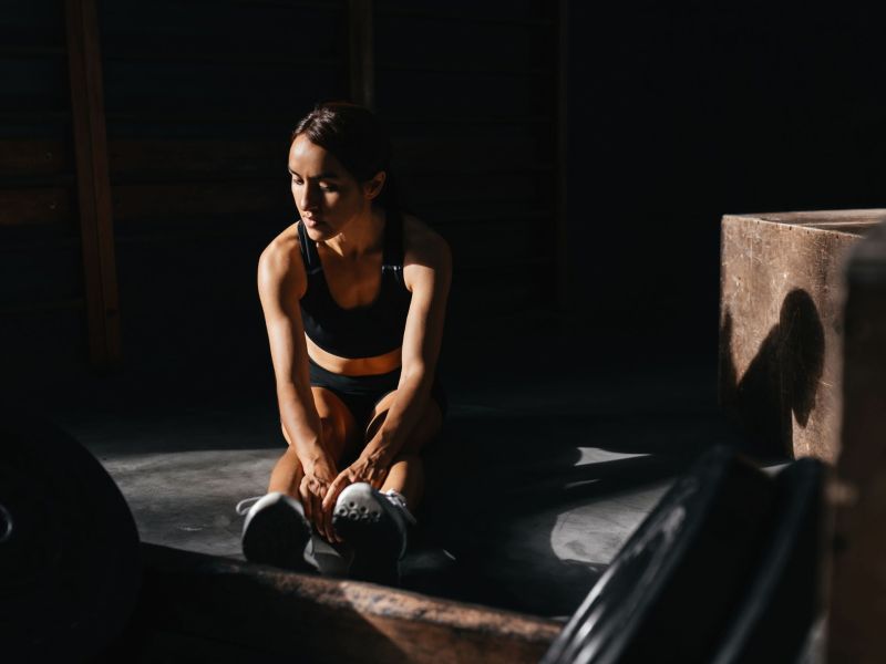 Frau Gym Fitnessstudio Workout Social Media Inspiration Druck