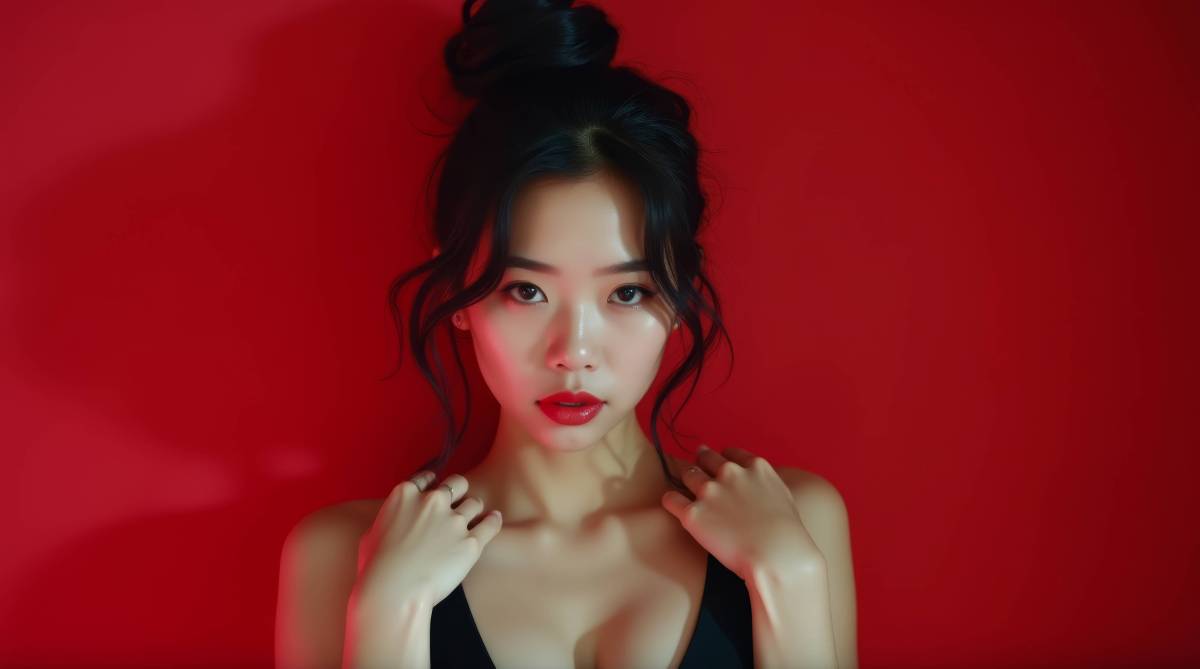 Frau mit leichtem Make up