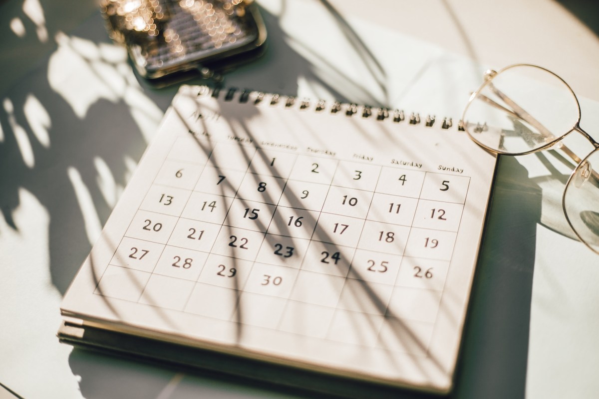 Eine Ansicht eines Kalenders.