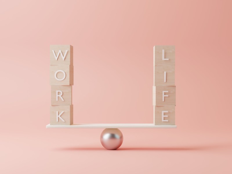 Konzept der Balance zwischen Leben und Arbeit.