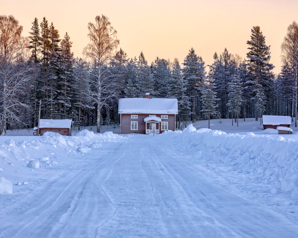 Ein Cottage in der Nähe von Luleå, nicht weit von Kallax entfernt.